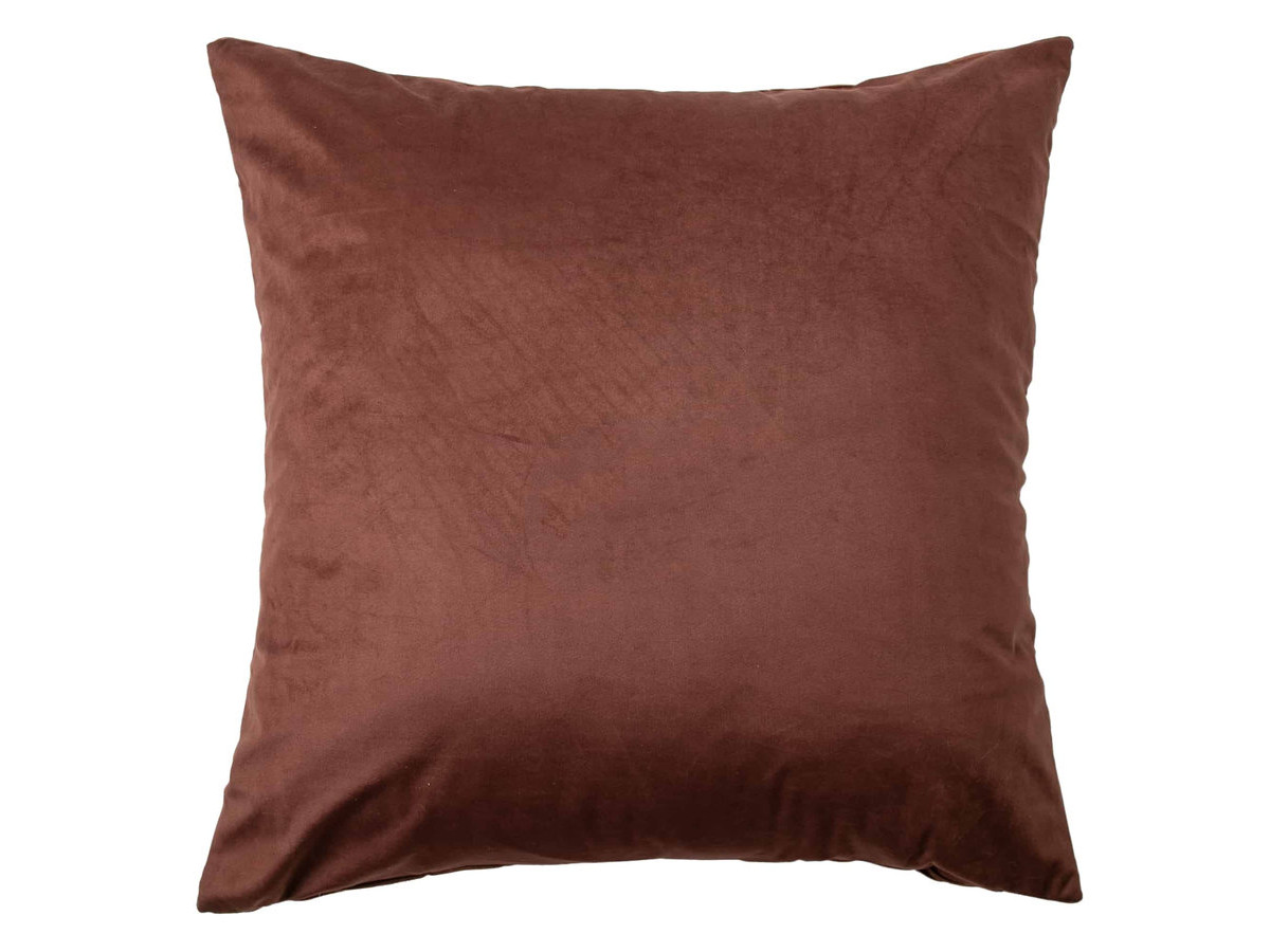 Coussin drapé velours BOYLE marron — vue 4