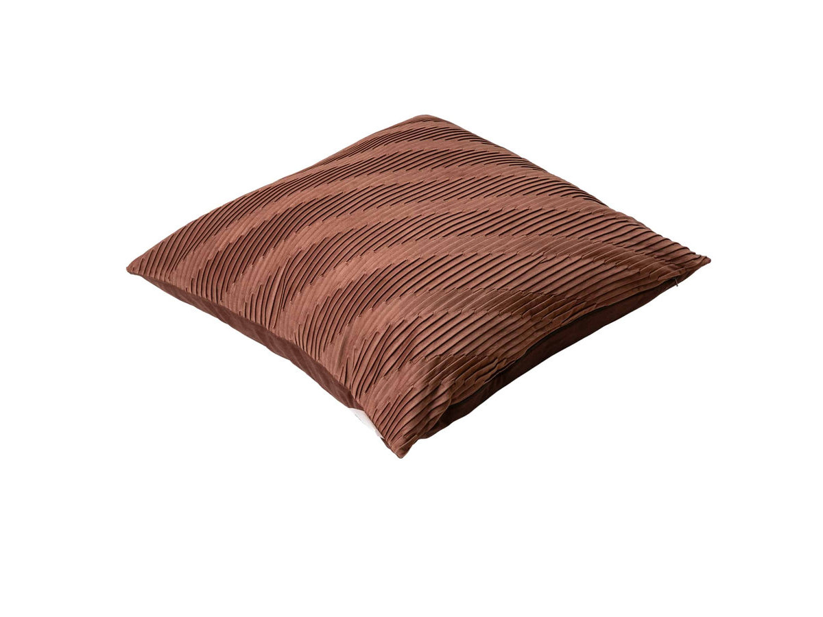 Coussin drapé velours BOYLE marron — vue 5