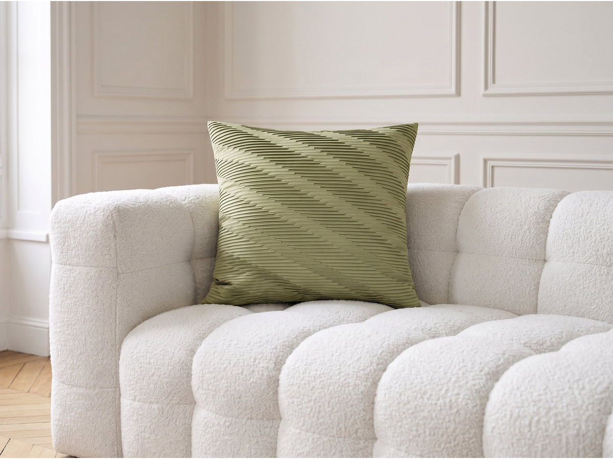 Coussin drapé velours BOYLE vert