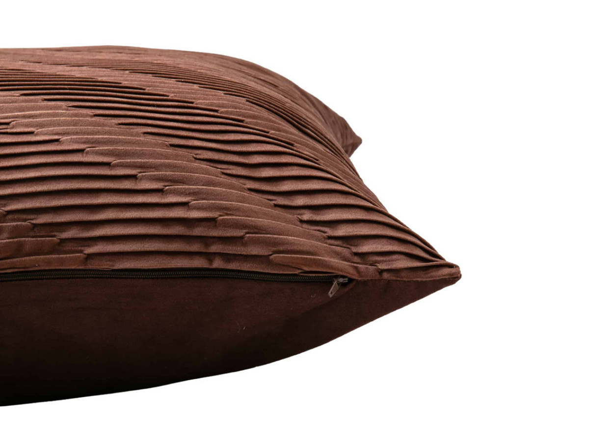 Coussin drapé velours BOYLE marron — vue 6