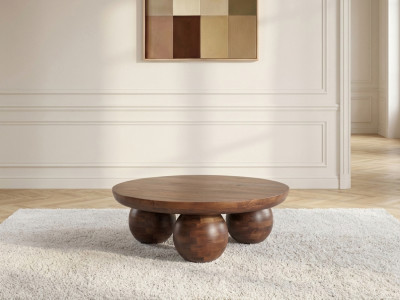 Table basse D.100 cm ALINE bois massif de manguier