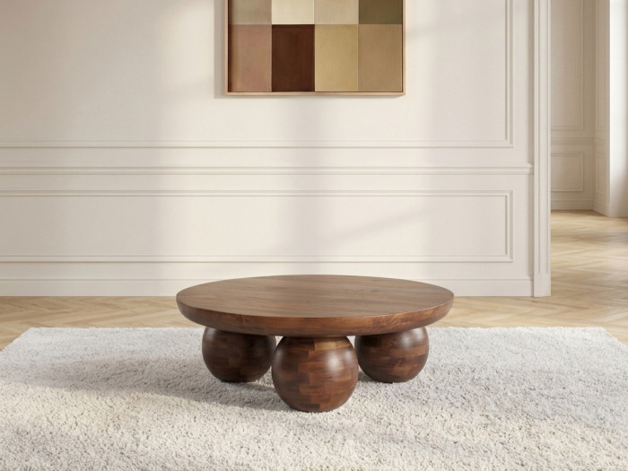 Table basse D.100 cm ALINE bois massif de manguier