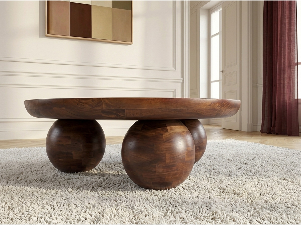 Salontafel D.100 cm ALINE massief mangohout