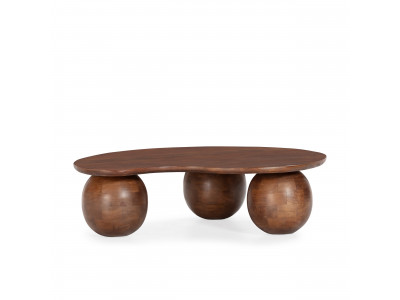 Table basse organique 107 cm AMANDINE bois massif de manguier