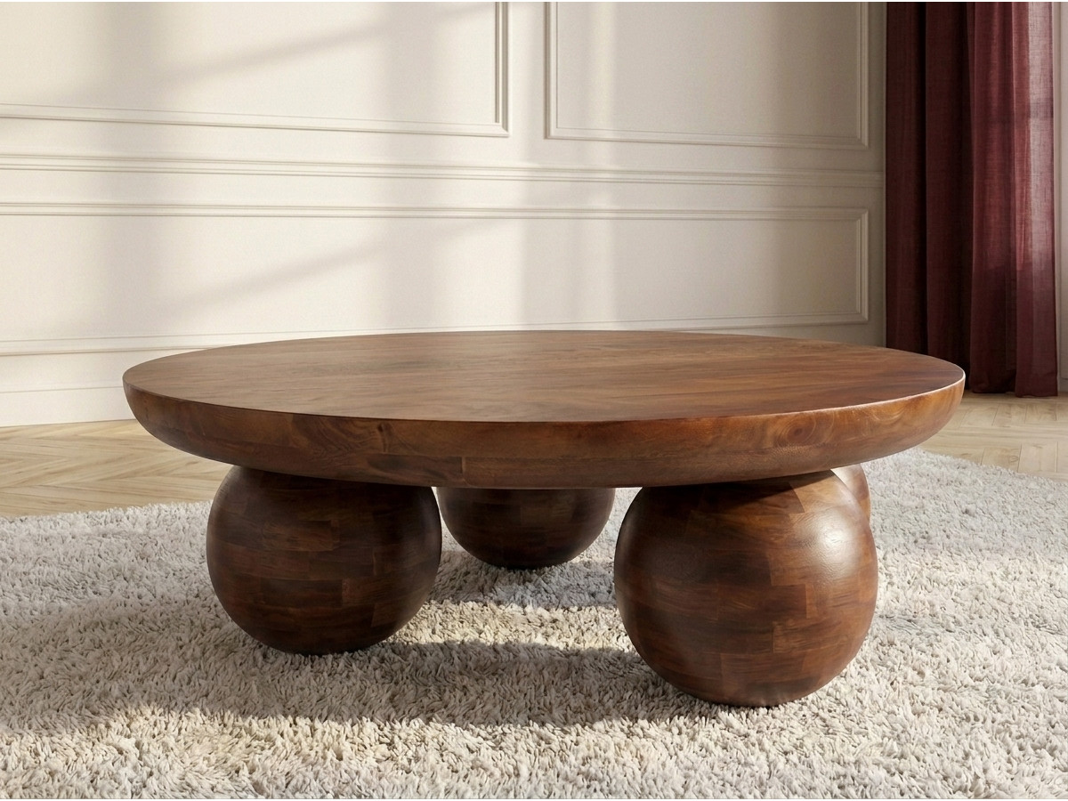 Salontafel D.100 cm ALINE massief mangohout