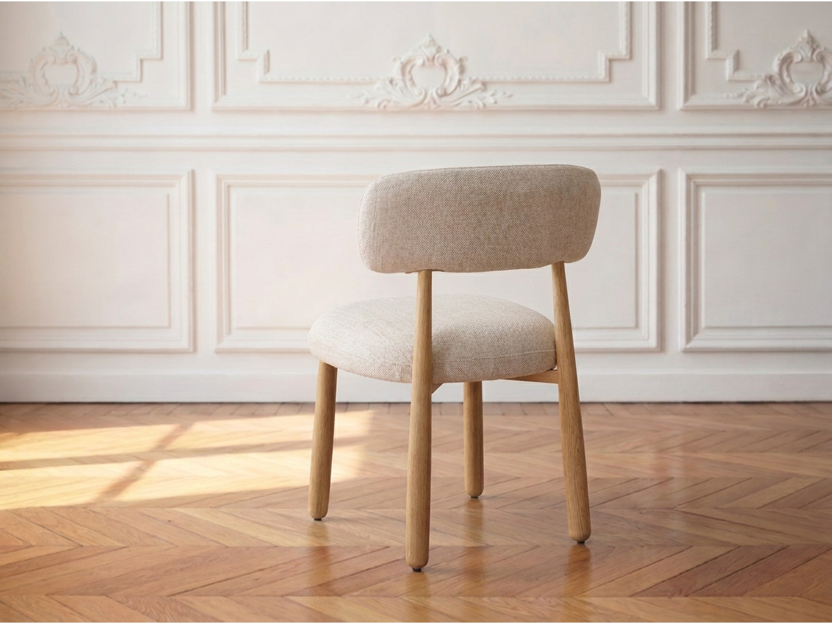 Set van 2 stoelen DAUPHINE van gestructureerde stof met poten met eikeneffect
