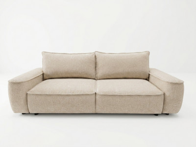 Canapé droit convertible 3 places HONORE tissu chenille
