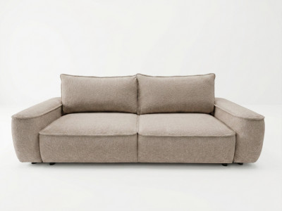 Canapé droit convertible 3 places HONORE tissu chenille
