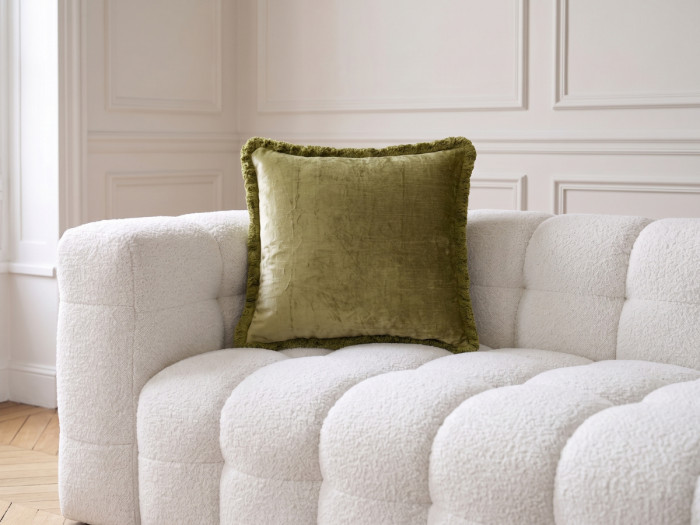 Coussin velours à franges LANARK