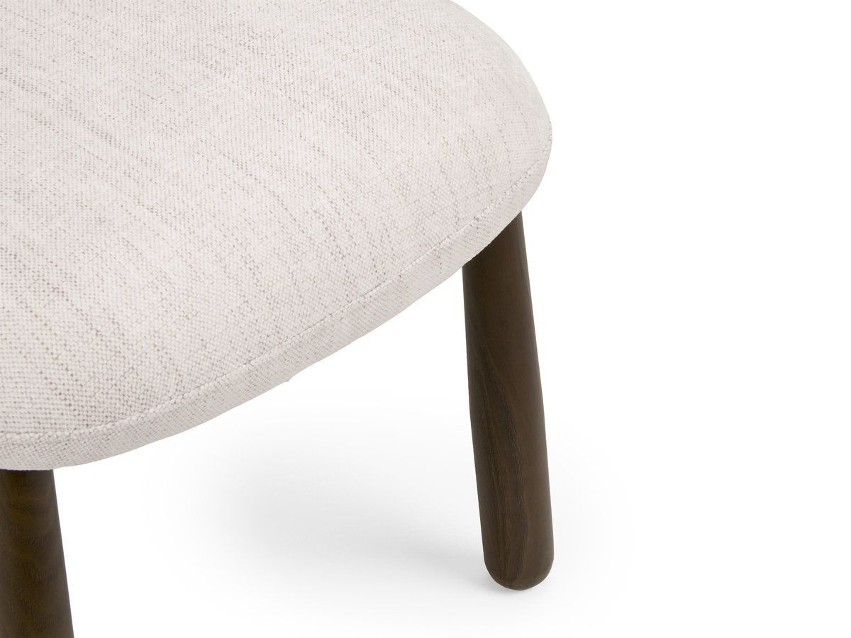 Lot de 2 chaises DAUPHINE tissu texturé et pieds effet noyer