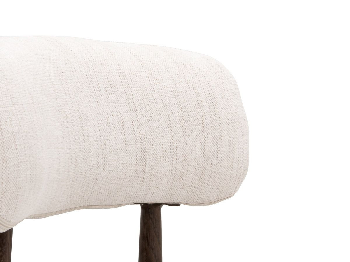 Lot de 2 chaises DAUPHINE tissu texturé et pieds effet noyer