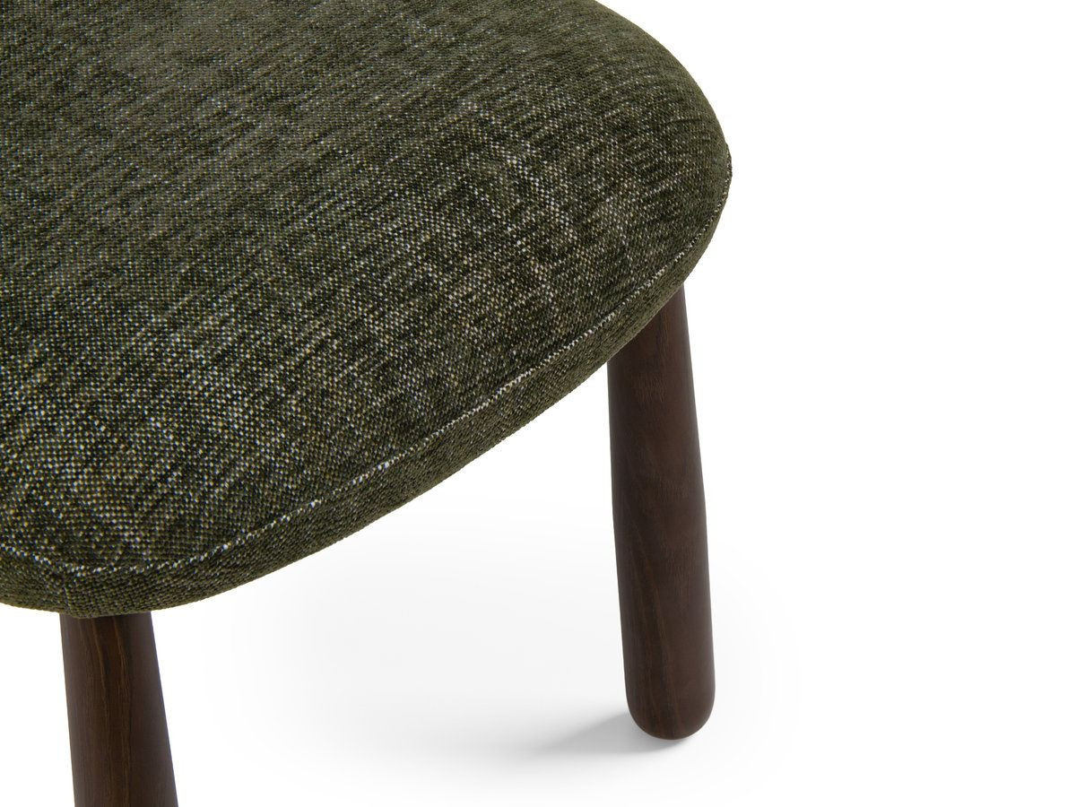 Lot de 2 chaises DAUPHINE tissu texturé et pieds effet noyer