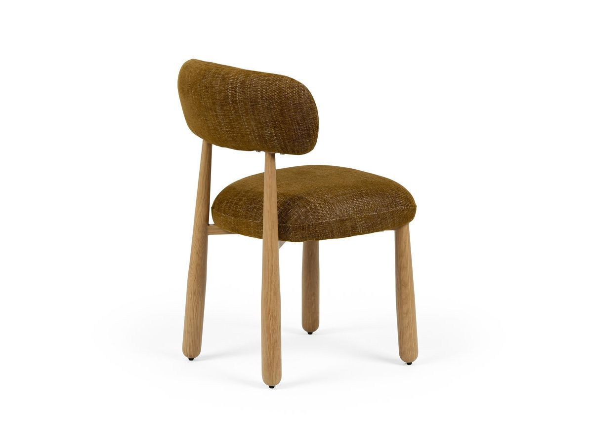 Lot de 2 chaises DAUPHINE tissu texturé et pieds effet chêne