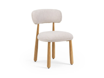 Lot de 2 chaises DAUPHINE tissu texturé et pieds effet chêne