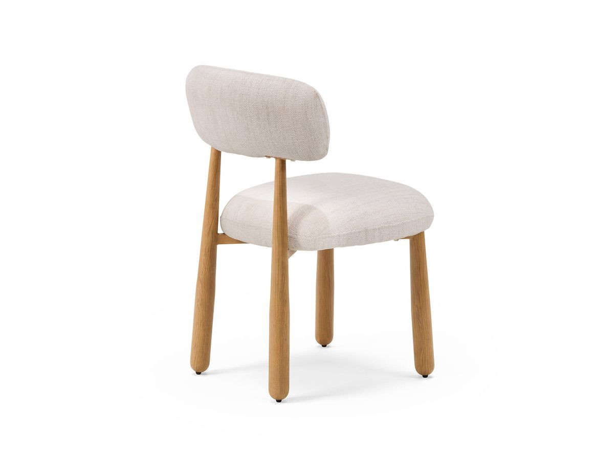 Set van 2 stoelen DAUPHINE van gestructureerde stof met poten met eikeneffect