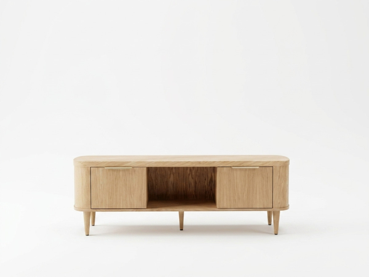 Ensemble MAZARGUES avec buffet 180 cm + meuble TV 180 cm placage chêne massif