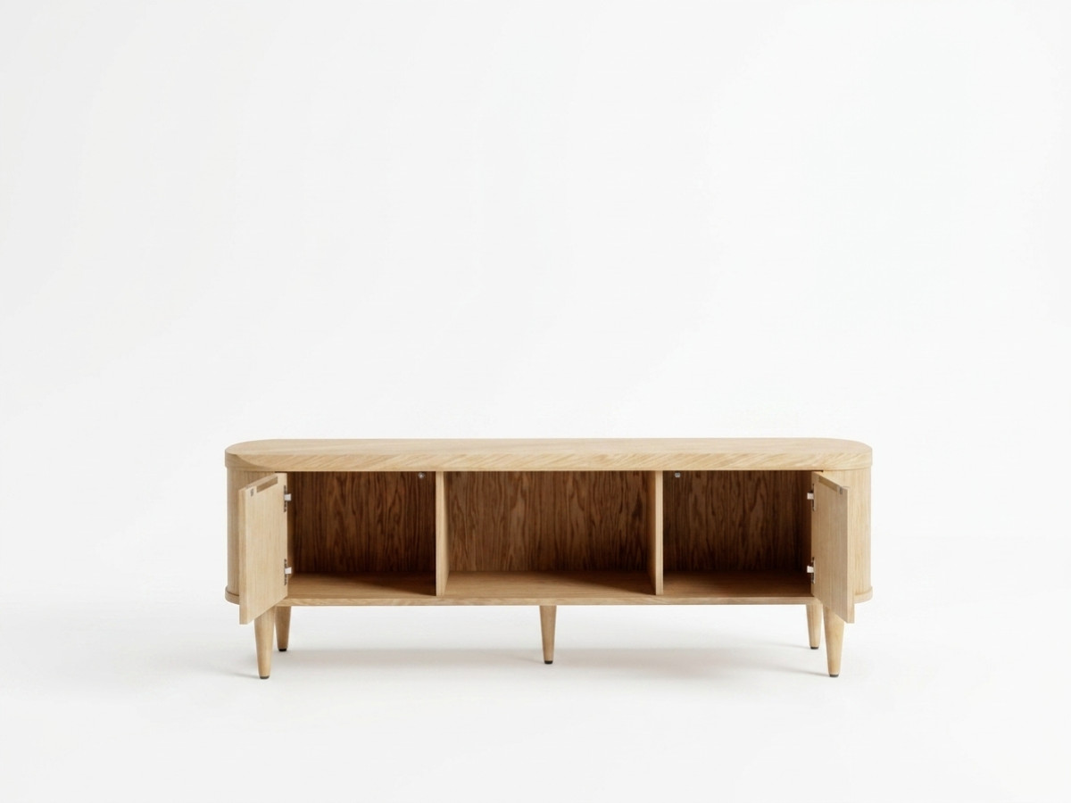 Ensemble MAZARGUES avec buffet 180 cm + meuble TV 180 cm placage chêne massif