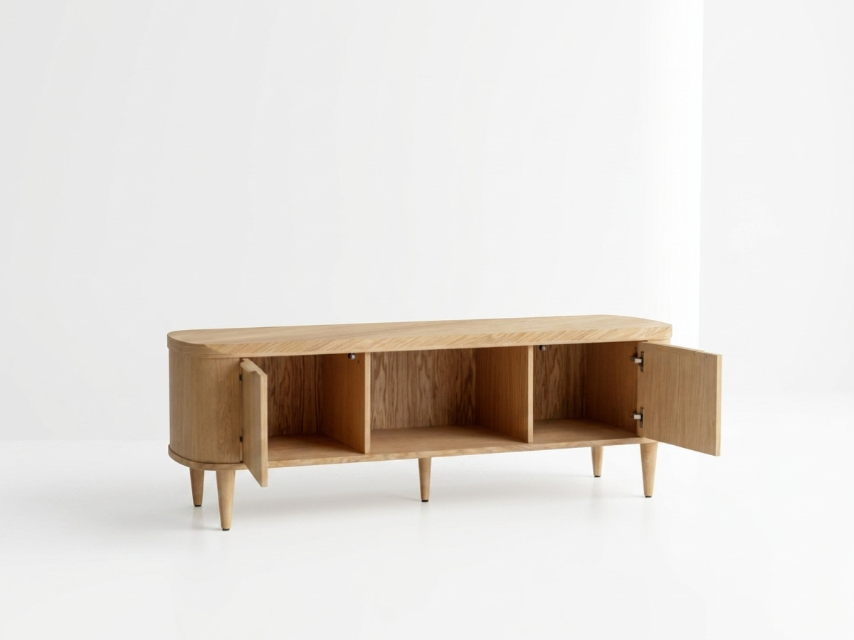 Ensemble MAZARGUES avec buffet 180 cm + meuble TV 180 cm placage chêne massif