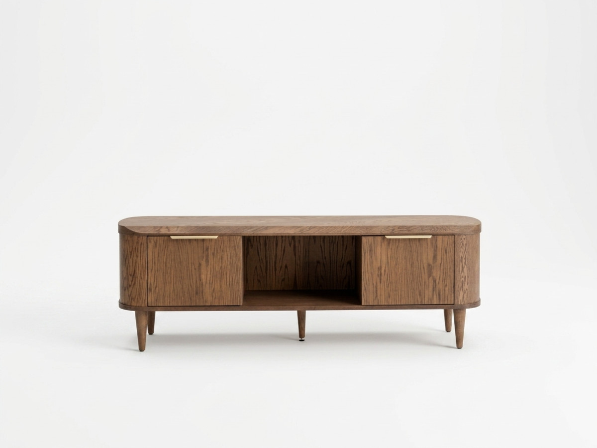 Ensemble MAZARGUES avec buffet 180 cm + meuble TV 180 cm placage chêne massif