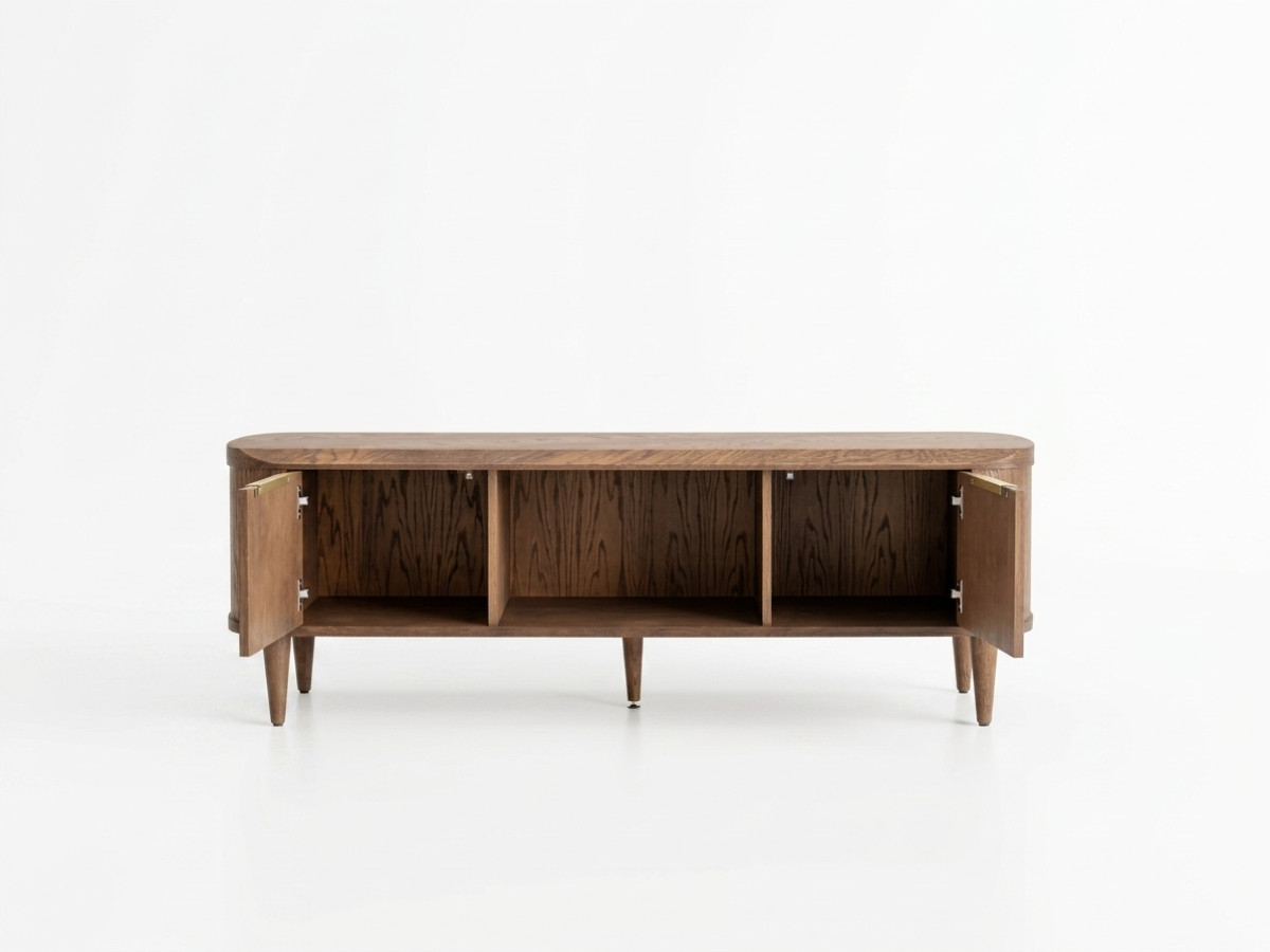 Ensemble MAZARGUES avec buffet 180 cm + meuble TV 180 cm placage chêne massif