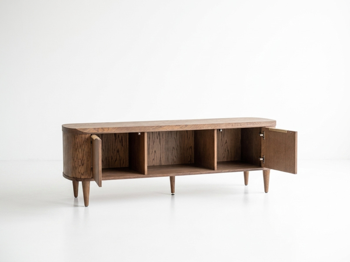 Ensemble MAZARGUES avec buffet 180 cm + meuble TV 180 cm placage chêne massif