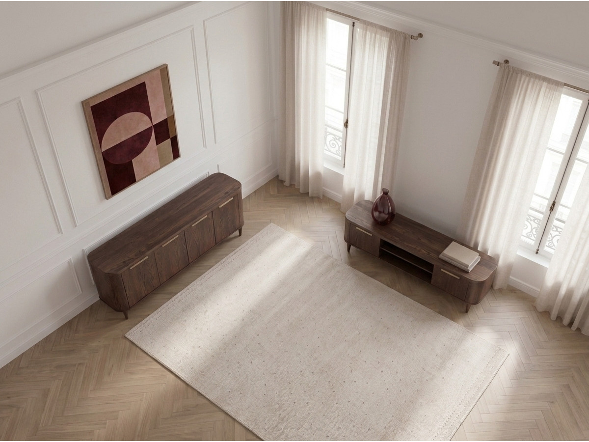 MAZARGUES-set met dressoir van 200 cm + tv-meubel van 200 cm, fineer van massief eikenhout
