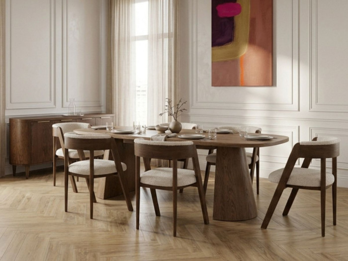 Ensemble MAZARGUES avec table à manger et chaises BASTIDE + buffet 200 cm