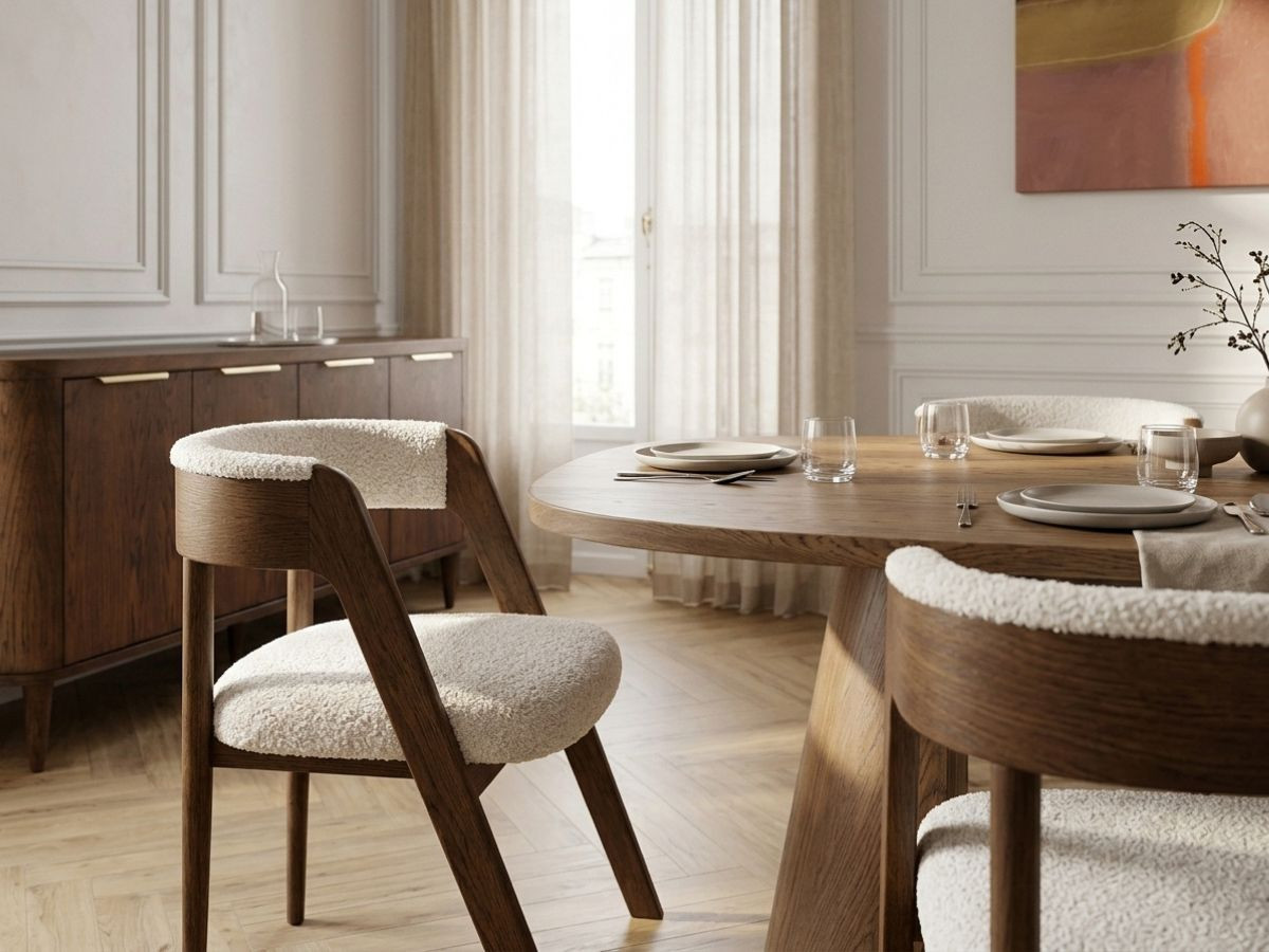 Ensemble MAZARGUES avec table à manger et 6 chaises BASTIDE + buffet 200 cm