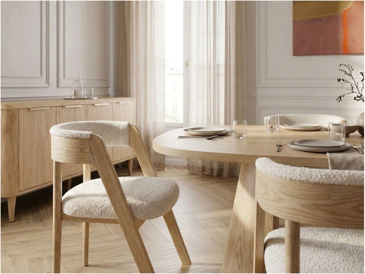 Ensemble MAZARGUES avec table à manger et 6 chaises BASTIDE + buffet 200 cm