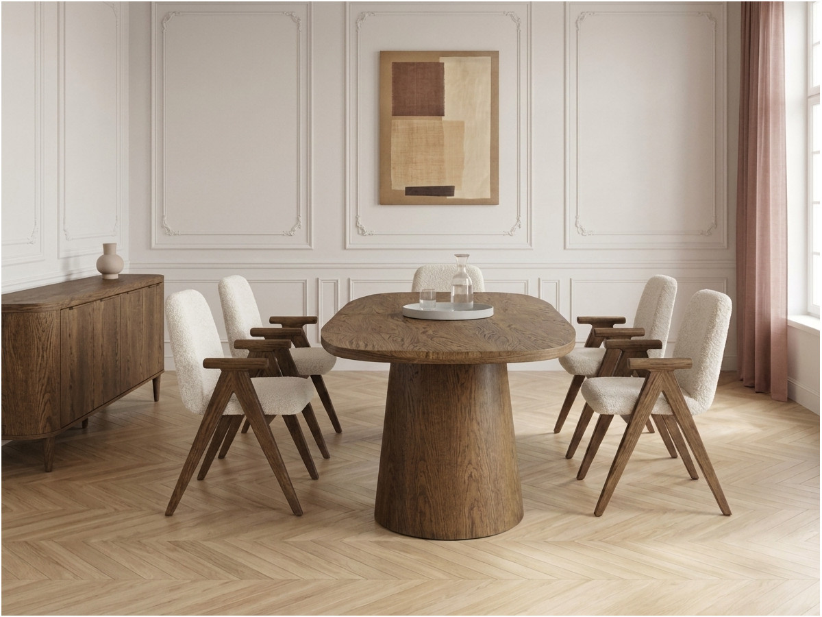 Ensemble MAZARGUES avec table à manger et chaises PAGNOL + buffet 200 cm