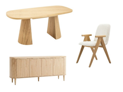 Ensemble MAZARGUES avec table à manger et 6 chaises PAGNOL + buffet 200 cm