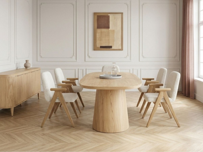Ensemble MAZARGUES avec table à manger et 6 chaises PAGNOL + buffet 200 cm