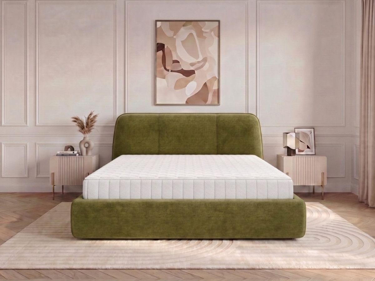 Set met opbergbed MOONA in glad fluweel + matras