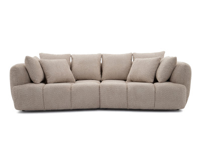 Canapé droit convertible double avance-recule électrique AUDE tissu bouclette