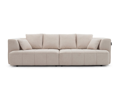 Canapé droit convertible double avance-recule électrique CLOVIS tissu lisse