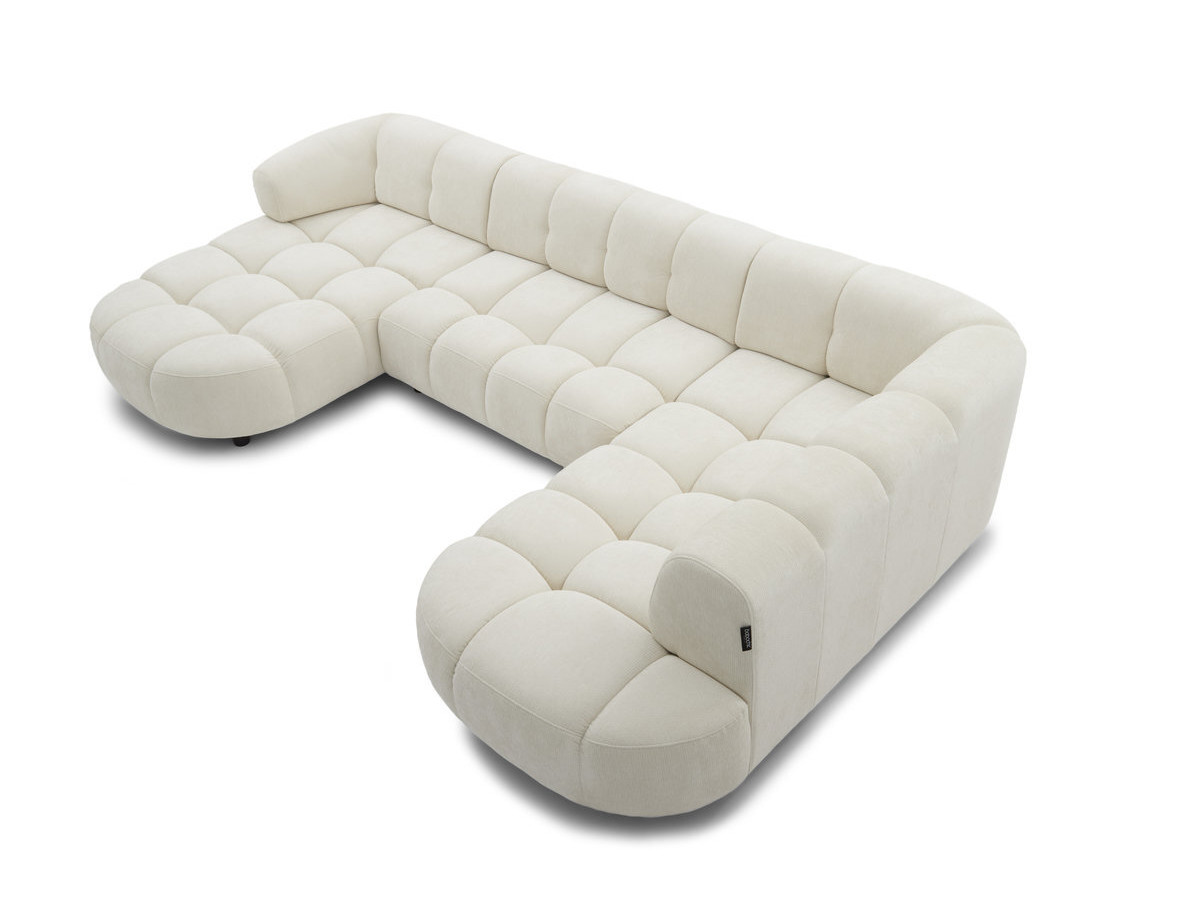 Canapé panoramique avance-recule électrique LOVELY chenille beige — vue 6
