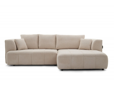 Canapé d'angle convertible avance-recule électrique CLOVIS tissu lisse