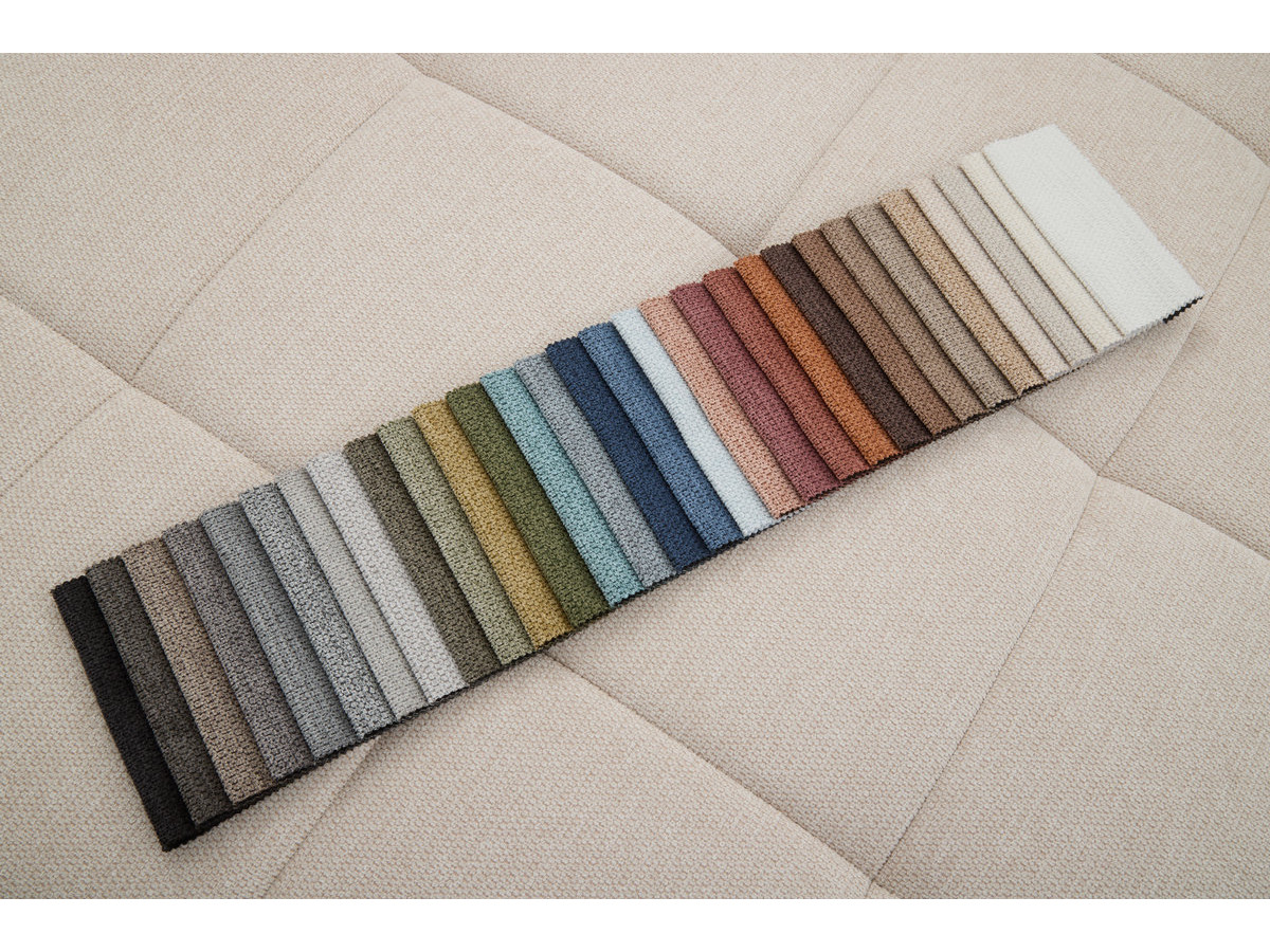 Canapé d'angle convertible avance-recule électrique CLOVIS tissu lisse