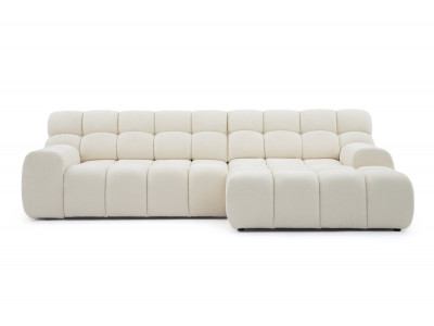 Canapé d'angle convertible avance-recule électrique ANDRE tissu texturé