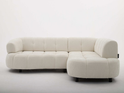 Canapé d'angle L convertible avance-recule électrique LOVELY tissu chenille