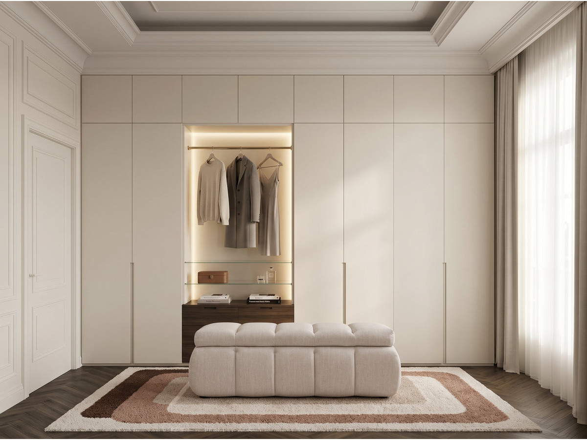 Bout de lit DENALI lisse beige