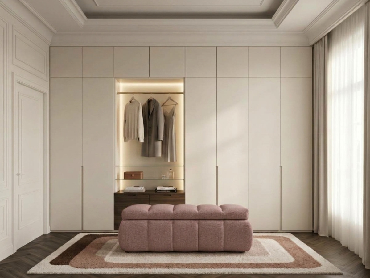Bout de lit DENALI lisse rose