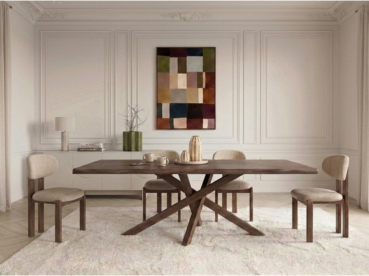 Verlengbare eettafel TOM donker massief eikenhout