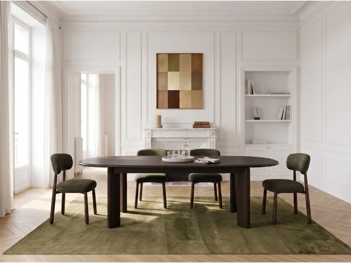 Ensemble GRACE avec table à manger extensible 220 à 280 cm + lots de chaises DAUPHINE