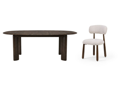Ensemble GRACE avec table à manger extensible 220 à 280 cm + lots de chaises DAUPHINE