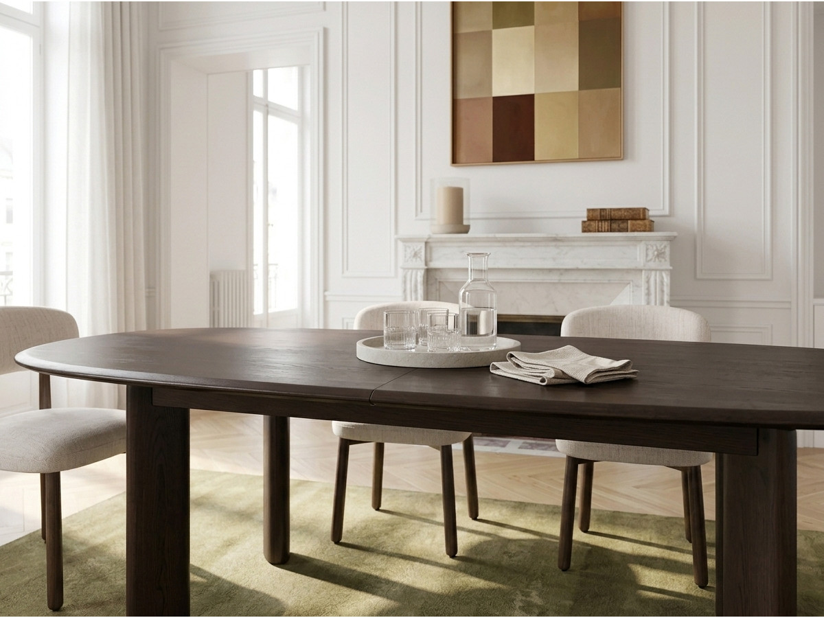 Ensemble GRACE avec table à manger extensible 220 à 280 cm + lots de chaises DAUPHINE