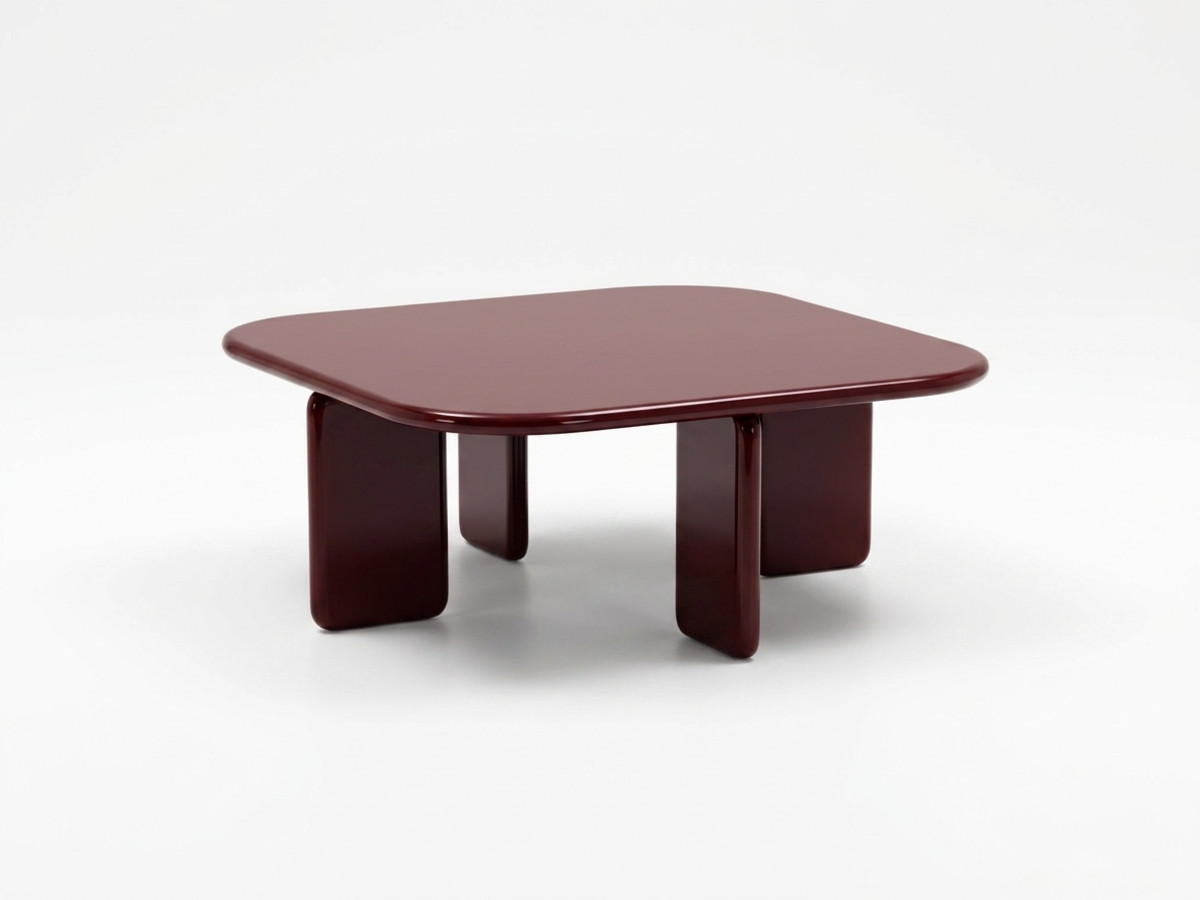 vierkante salontafel 88 cm marine gelakt gekleurd rood