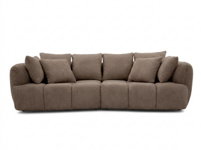 Canapé droit convertible double avance-recule électrique AUDE tissu bouclette