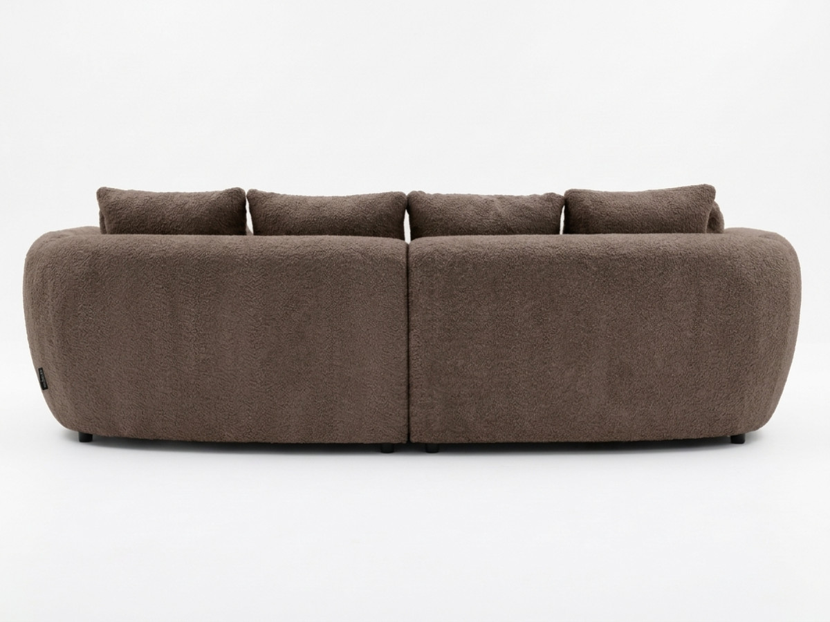 Canapé droit convertible double  avance-recule électrique AUDE tissu bouclette
