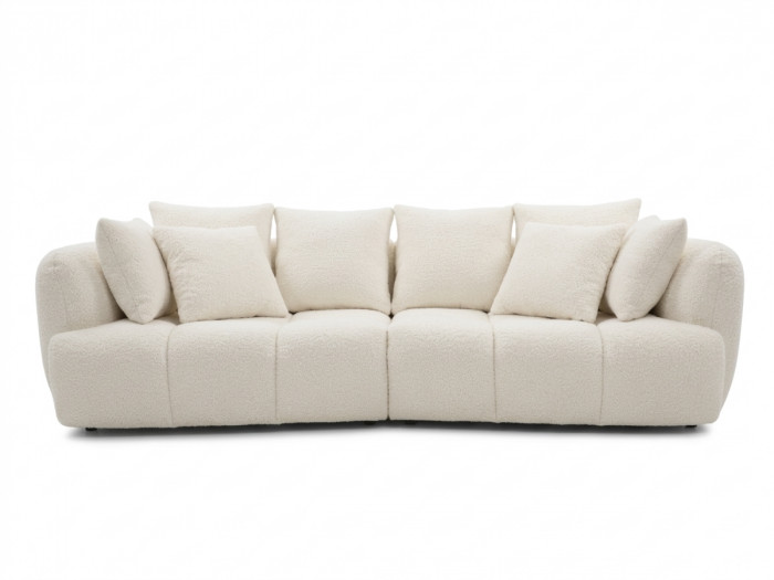 Canapé droit convertible double avance-recule électrique AUDE tissu bouclette